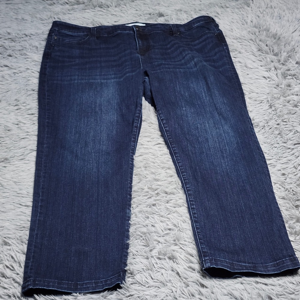 Liverpool Jeans Womens 20W Plus Hi Rise Slim Eco Logical Los Angeles‎ Dark Wash